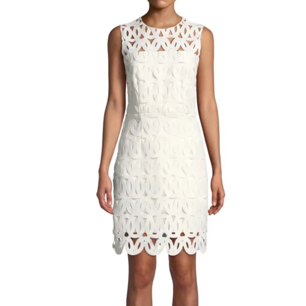 Milly Sienna Embroidered Scallop Lace Dress White SZ 8 NWOT